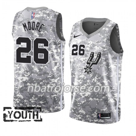 Barn San Antonio Spurs Tröja Ben Moore 26 2018-19 Nike Grå Swingman